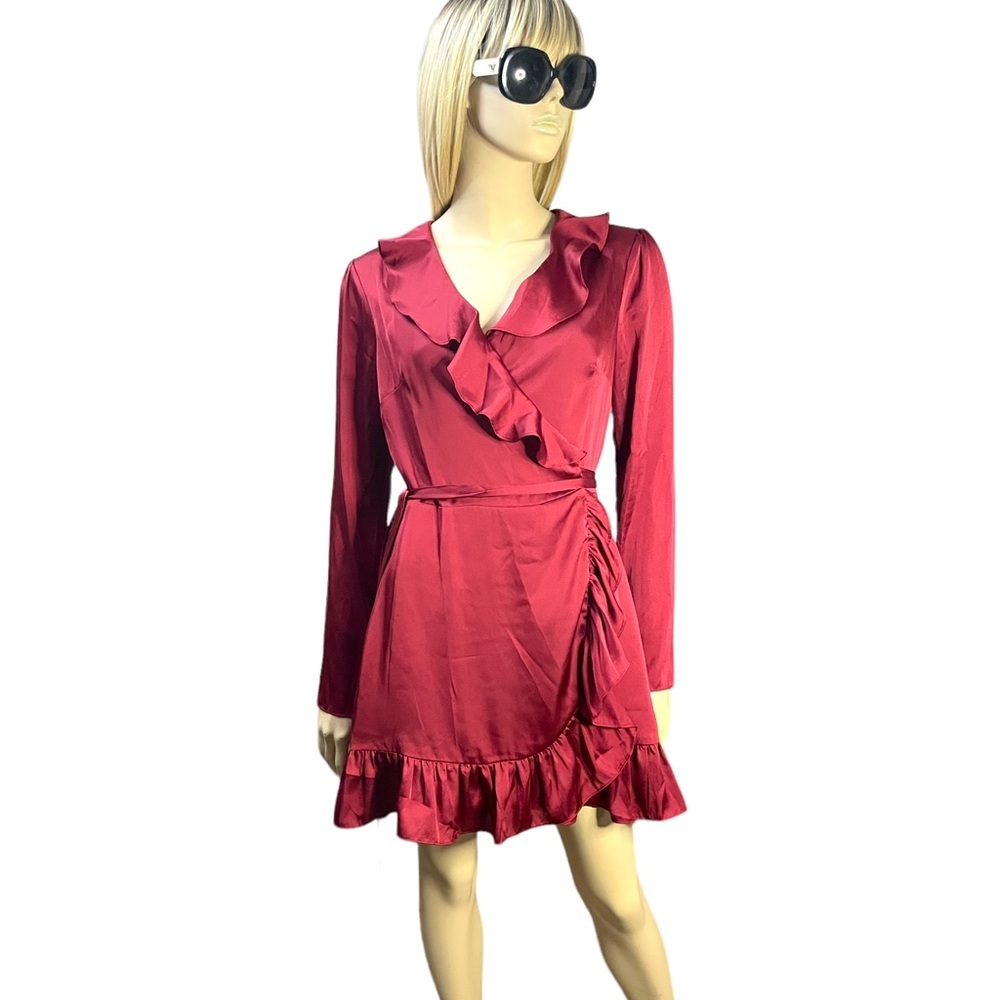 Lovers + Friends Satin wrap dress